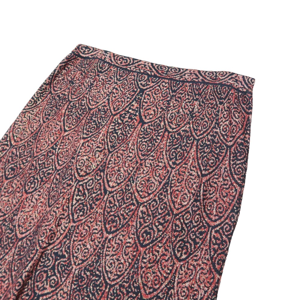 Peruvian Connection black red gold metallic knit sweater maxi skirt M - Picture 2 of 5